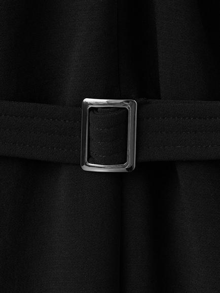 Mango Crossed Halter Neck Belt Wrap Jumpsuit, Black - view 2, Black