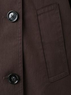 Mango Double Breasted Cropped Trench Jacket, Chocolate - view 2, Chocolate
