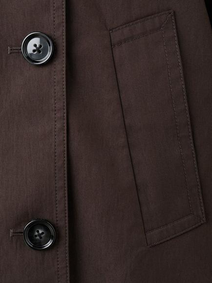 Mango Double Breasted Cropped Trench Jacket, Chocolate - view 2, Chocolate
