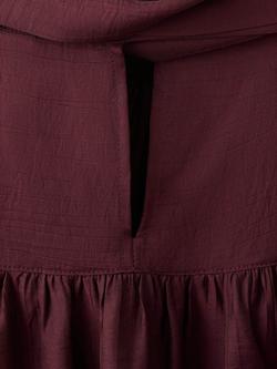 Mango Stut High Neck Blouse, Garnet - view 2, Garnet