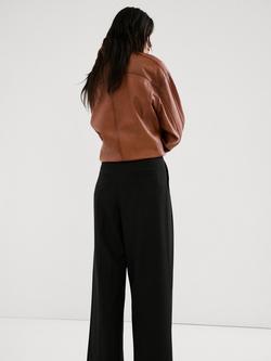 Mango Anna Low Rise Asymmetric Wrap Trousers, Black - view 2, Black