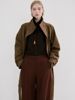 Mango High Rise Fluid Wide Leg Trousers, Terracotta