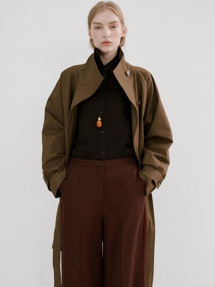 Mango High Rise Fluid Wide Leg Trousers, Terracotta