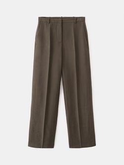 Mango Wide Leg Trousers, Chocolate, Chocolate