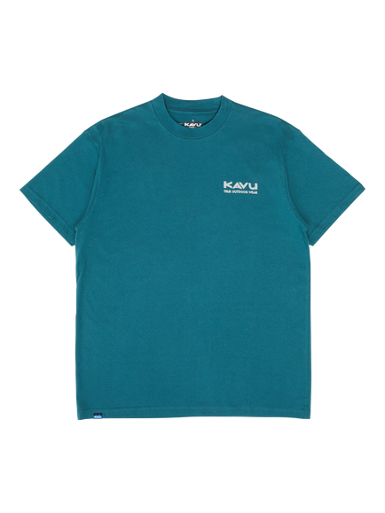 KAVU Snow Day Pure Cotton Graphic Crew Neck T-Shirt, Transformative Teal, Transformative Teal
