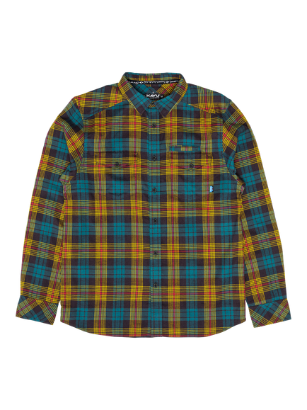 KAVU Lorenzo Check Cotton Shirt, Wild Forest, Wild Forest