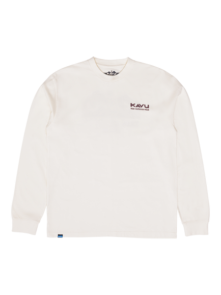 KAVU True Fade Pure Cotton Graphic Crew Neck Long Sleeve T-Shirt, Off White, Off White
