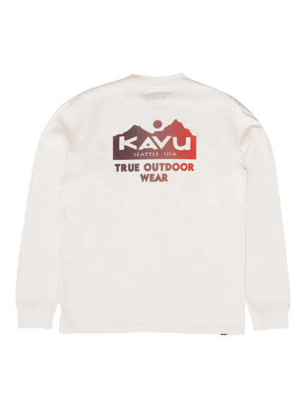 KAVU True Fade Pure Cotton Graphic Crew Neck Long Sleeve T-Shirt, Off White - view 2, Off White