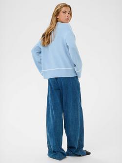 KAFFE Jinie Colour Contrast Jumper, Blue - view 2, Blue