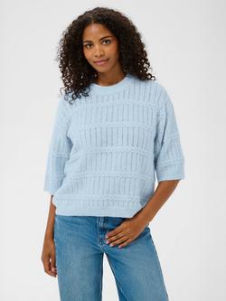 KAFFE Monia Textured Stitch Jumper, Blue, Blue