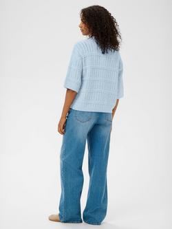 KAFFE Monia Textured Stitch Jumper, Blue - view 2, Blue