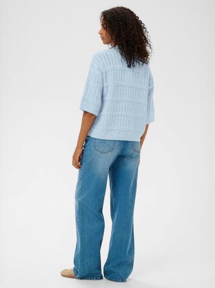 KAFFE Monia Textured Stitch Jumper, Blue - view 2, Blue