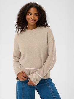 KAFFE Jinie Colour Contrast Jumper, Feather, Feather