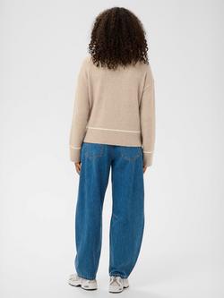 KAFFE Jinie Colour Contrast Jumper, Feather - view 2, Feather