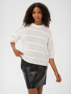 KAFFE Monia Textured Stitch Jumper, Chalk, Chalk