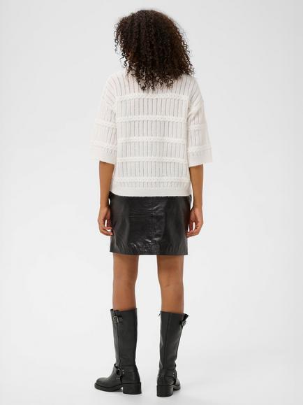 KAFFE Monia Textured Stitch Jumper, Chalk - view 2, Chalk