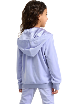 Lindex Kids' Plush Velour Long Sleeve Zip Hoodie - view 2, Light Blue