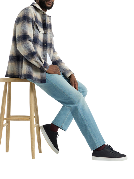 SPOKE Italian Denim Wide Thigh Slim Jeans, Stonewash - view 2, Stonewash