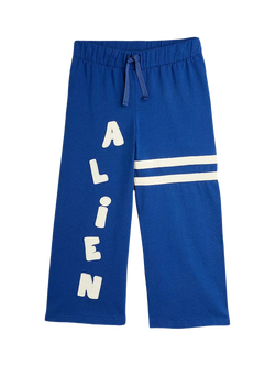 Mini Rodini Kids' Alien Applique Trousers, Blue, Blue