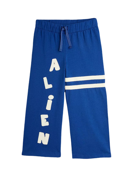 Mini Rodini Kids' Alien Applique Trousers, Blue, Blue