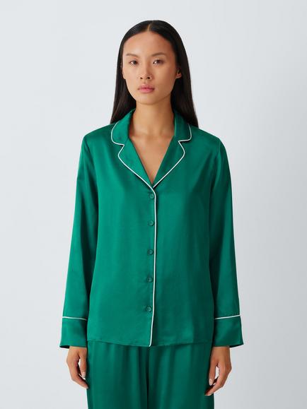 John Lewis Silk Pyjamas, Emerald, Emerald