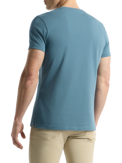 SPOKE Heavyweight Cotton Slim Fit T-Shirt, Aegean - view 2, Aegean