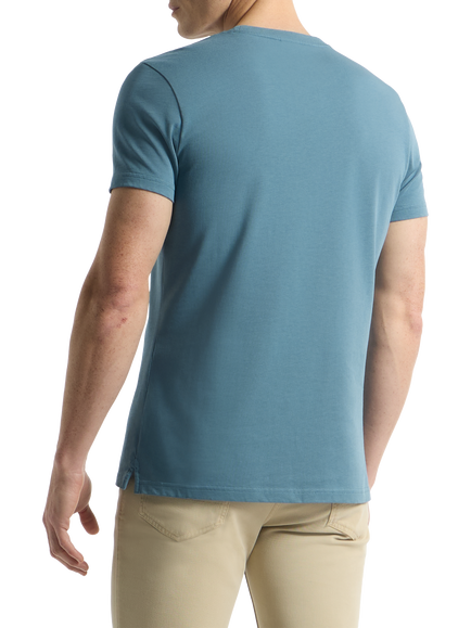 SPOKE Heavyweight Cotton Slim Fit T-Shirt, Aegean - view 2, Aegean