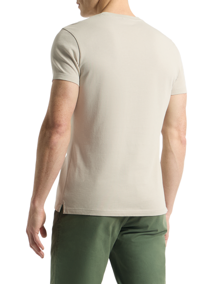 SPOKE Heavyweight Cotton Slim Fit T-Shirt, Stone - view 2, Stone