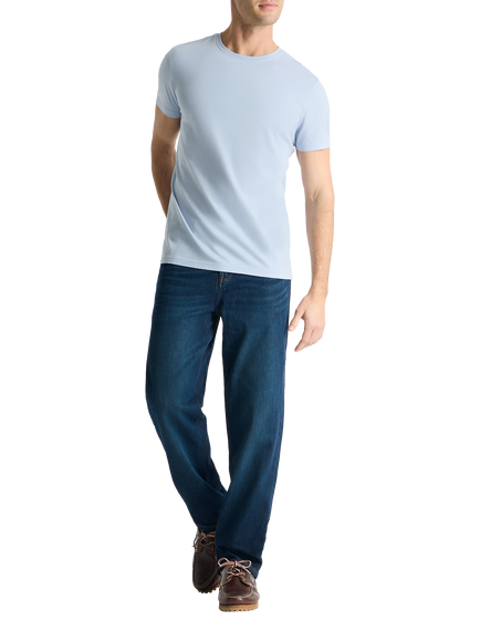 SPOKE Original Cotton Straight Fit T-Shirt, Powder Blue