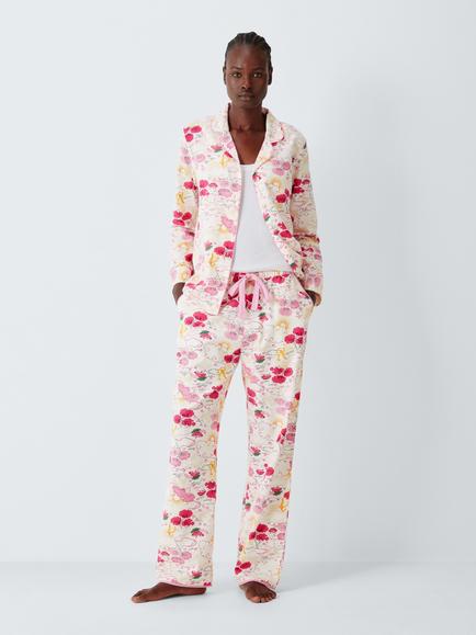 John Lewis Crane Cotton Pyjama Bottoms, Pink - view 2, Pink