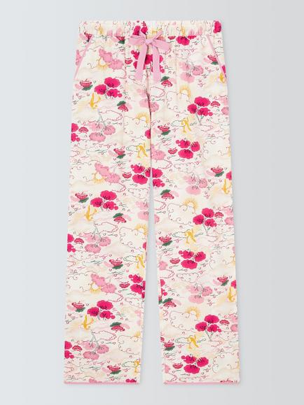 John Lewis Crane Cotton Pyjama Bottoms, Pink, Pink