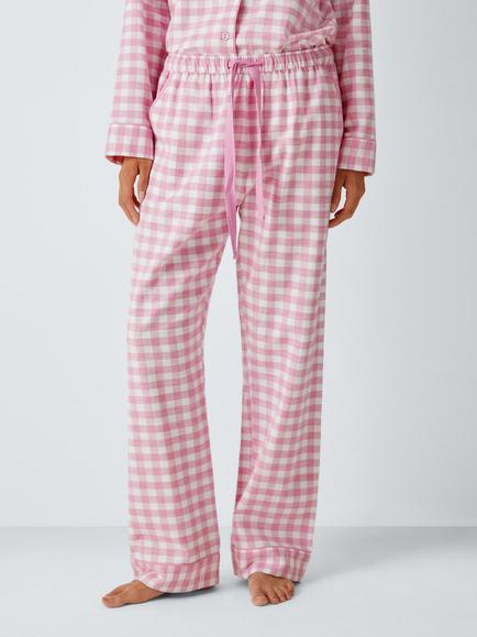John Lewis Gingham Check Pyjama Bottoms, Chateau Rose, Chateau Rose