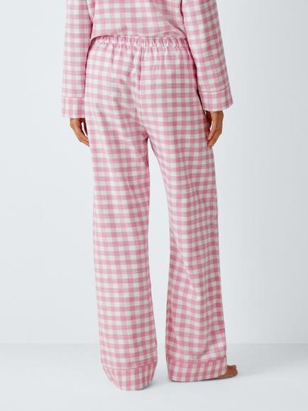 John Lewis Gingham Check Pyjama Bottoms, Chateau Rose - view 2, Chateau Rose