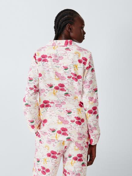John Lewis Crane Pyjama Shirt - view 2, Pink