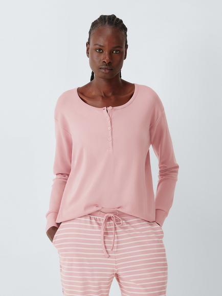 STRIPED CUFF PJ SET, Pink, Pink