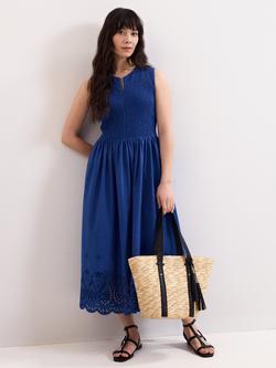 Phase Eight Jade Cutwork Midi Dress, Blue, Blue