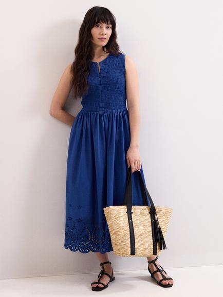 Phase Eight Jade Cutwork Midi Dress, Blue, Blue