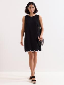 Phase Eight Marta Scallop Edge Mini Dress, Black, Black