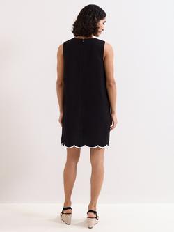 Phase Eight Marta Scallop Edge Mini Dress, Black - view 2, Black
