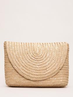 Phase Eight Straw Clutch Bag, Neutral, Neutral