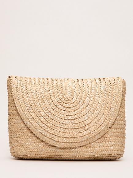 Phase Eight Straw Clutch Bag, Neutral, Neutral