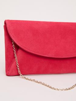 Phase Eight Suede Clutch Bag - view 2, Pink