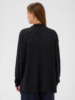 Saint Tropez Oline Open Knit Cotton Blend Cardigan, Night Sky - view 2, Night Sky