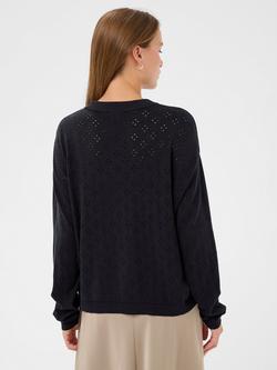 Saint Tropez Oline Open Knit Cotton Blend Jumper, Night Sky - view 2, Night Sky