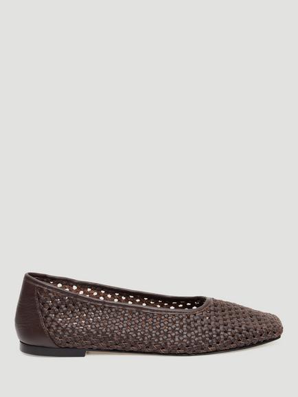 HUSH Lumen Woven Leather Ballerina Pumps, Wine Red, Wine Red