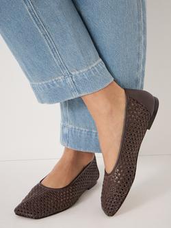 HUSH Lumen Woven Leather Ballerina Pumps, Wine Red - view 2, Wine Red