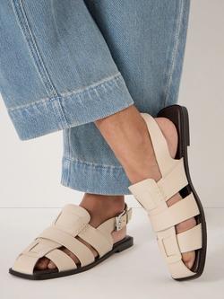 HUSH Sena Leather Square Toe Fisherman Sandals, Ecru White - view 2, Ecru White