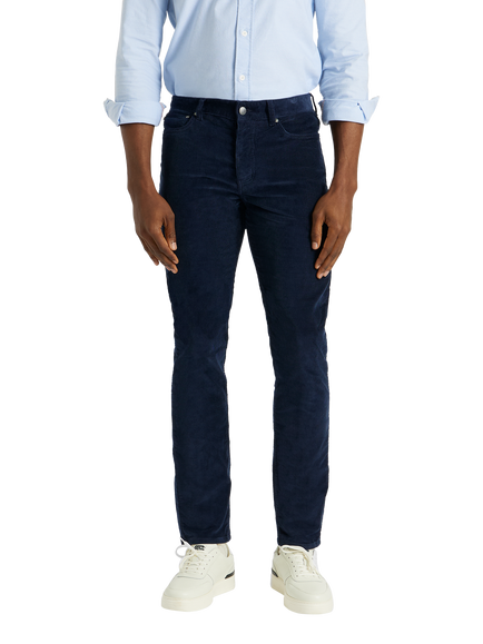 SPOKE Italian Cord Fives Wide Thigh Slim Chinos, Navy Cord, Navy Cord