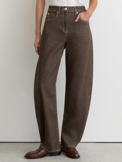 Reiss Petite Sabel Barrel Leg Jeans, Brown, Brown