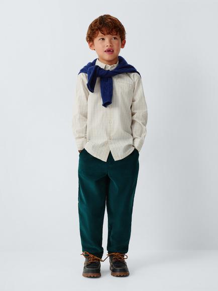 John Lewis Heirloom Collection Kids' Check Shirt, Multi - view 2, Multi Check